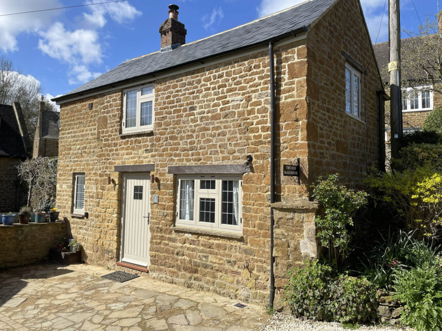 The Exterior of the Little Cottage Holiday Rental Swalcliffe in Spring Sunshine copy